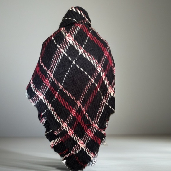 Plaid Fringe Shawl Wrap - Picture 2 of 2